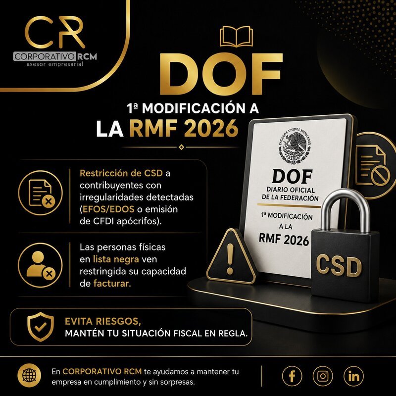 DOF — 1ª Modificación a la RMF 2026
