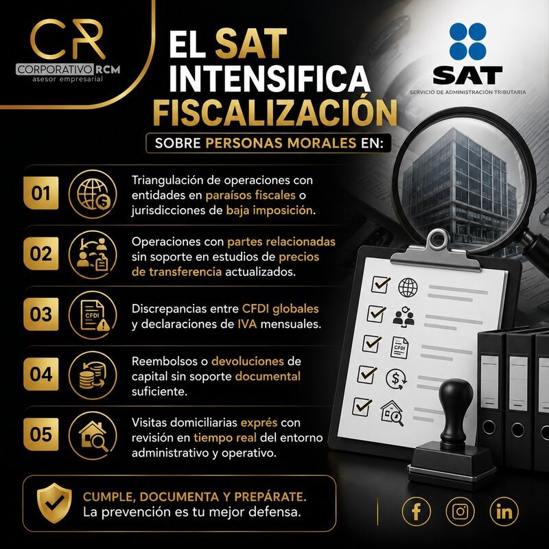 El SAT Intensifica Fiscalización sobre Personas Morales
